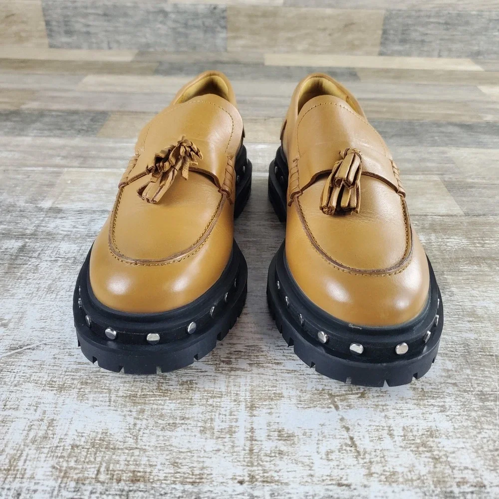 Free People Teagan Tassel Loafers Shoes Womens Sz 9 Caramel Cafe Goth Gothic